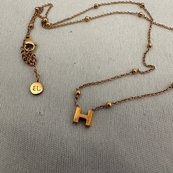 Abbott Lyon rose gold initial H necklace - Picture 2 of 3